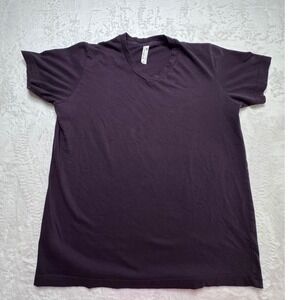 Indigenous XL Organic Cotton V Neck T Shirt Plum Purple Basic Tee Earthy Classic